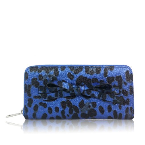 Soft Leopard Motif Purse With Bow