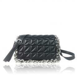 Quilted Metal Chain Shoulder Bag