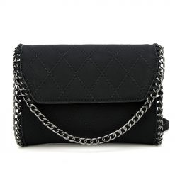 Quilted Chain Trim Cross Body Bag