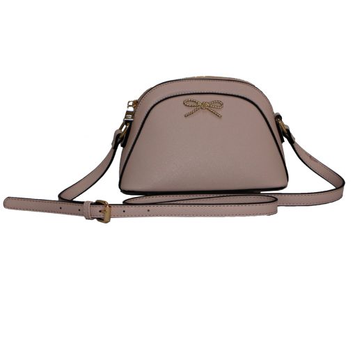 Faux Leather Bag With Metallic Bow