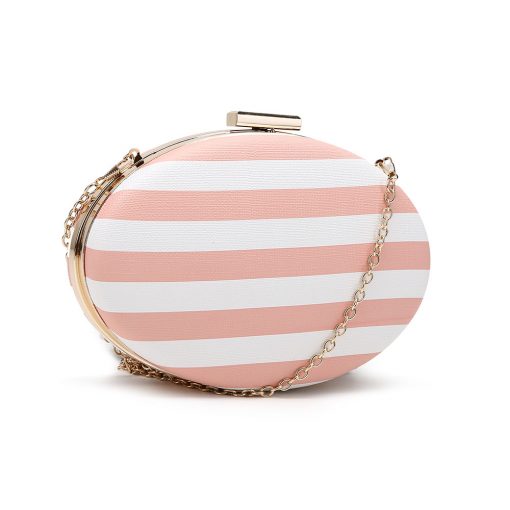 Striped Oval Clutch