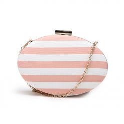 Striped Oval Clutch