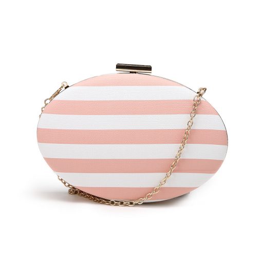 Striped Oval Clutch