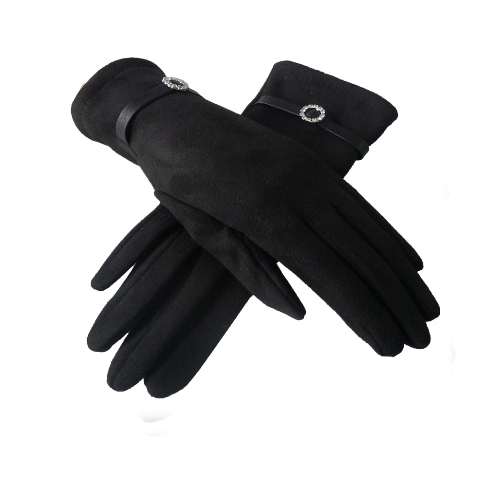 Suede Flower Buckle Gloves Suede Flower Buckle Gloves