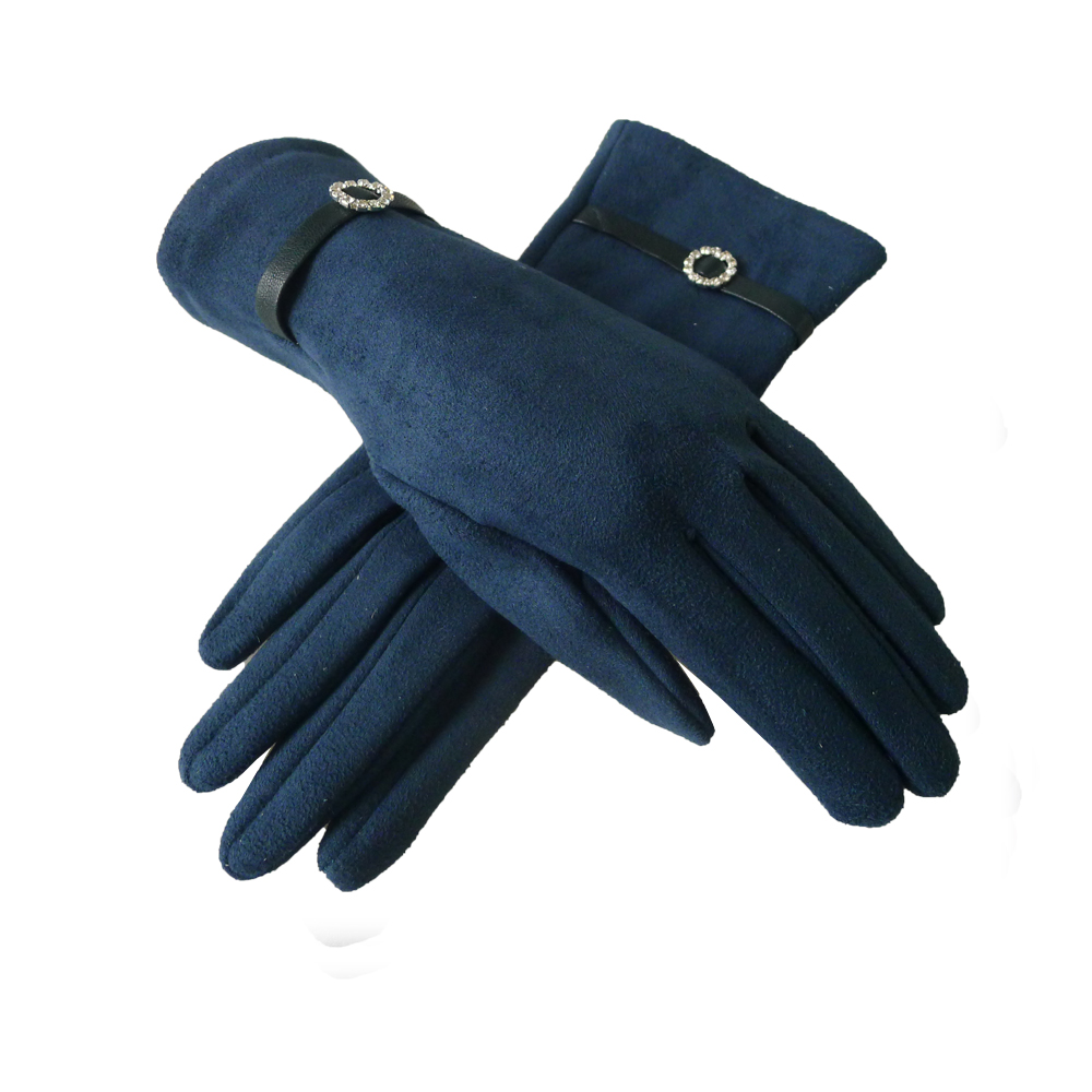 RSG009TL02 Suede Flower Buckle Gloves