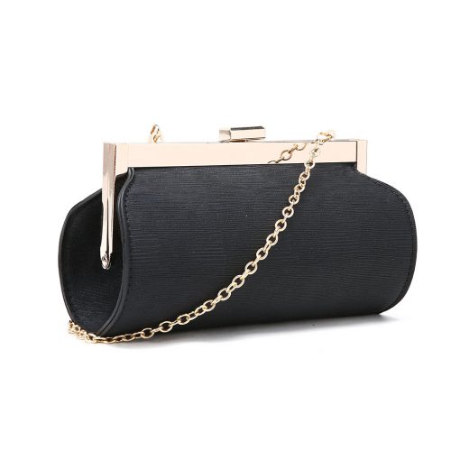 Textured Rounded Clutch Bag