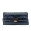 Faux Leather Turnlock Evening Bag