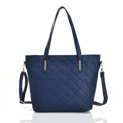 Quilted Tote Bag – Navy