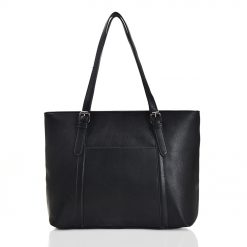 Buckle Strap Shopper Bag – Black