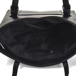 Buckle Strap Shopper Bag – Black