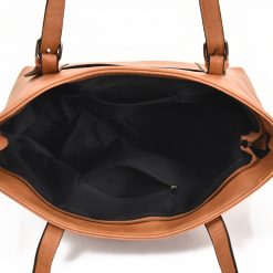 Buckle Strap Shopper Bag – Tan