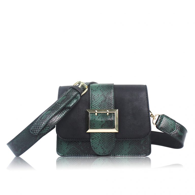 Leah Snake Buckle Trim Mini Bag