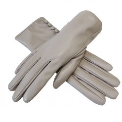 Faux Leather Cuff Button Gloves