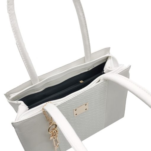 Faux Leather Shoulder Bag – White
