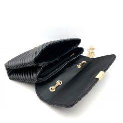 Cashmere Evening Shoulder Bag – Black