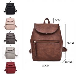 Front Zip Backpack – Red Brown