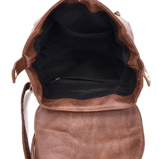 Front Zip Backpack – Red Brown