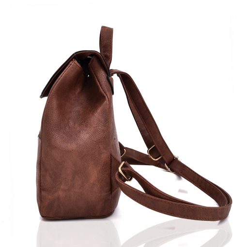 Front Zip Backpack – Red Brown