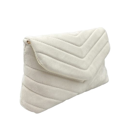 Diagonal Patch Clutch Bag