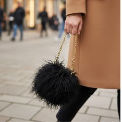 Faux Fur Round Cross Body Bag